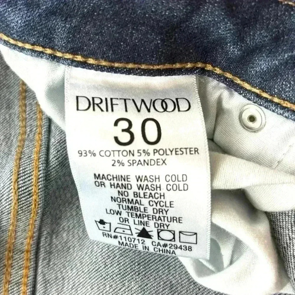 Driftwood Colette Stretch Denim Embroider Cuff Crop Straight Leg Jean Size 30 - Picture 13 of 16